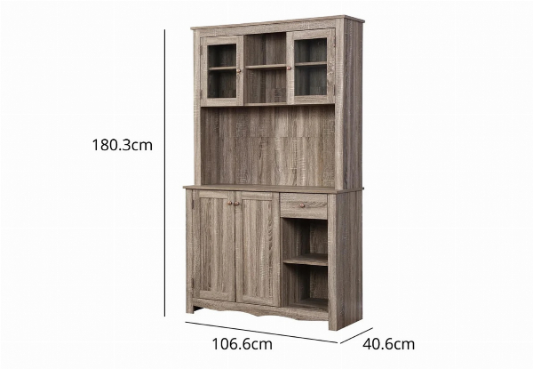 Spacious Oak Grey Kitchen Cabinet