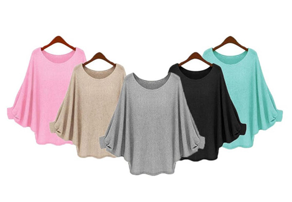 Bat Sleeve Sweater - Five Colours & Four Sizes Available with Free Delivery