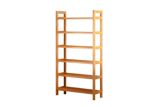 Six-Tier Bamboo Bookshelf Storage Rack - Two Sizes Available