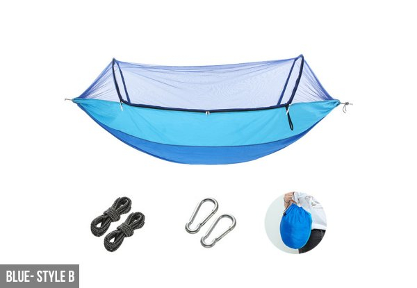 Pop-Up Two Person Hammock with Mosquito Net - Six Colours Available