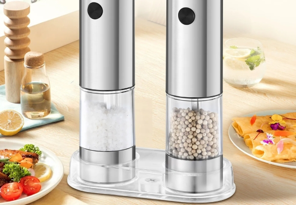 Two-Piece Automatic Kitchen Salt and Pepper Grinder Set