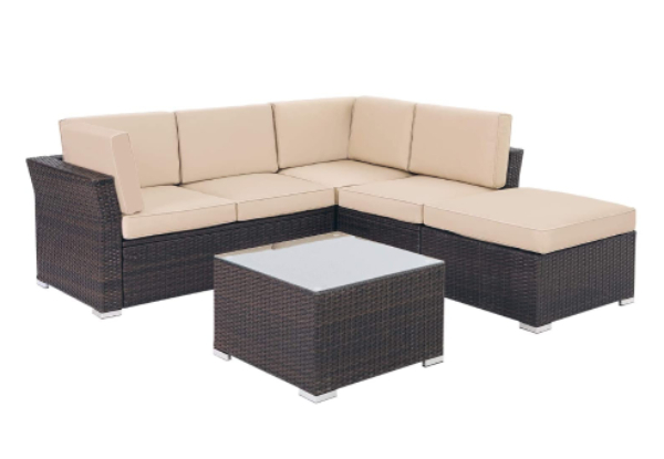 Four-Piece Suncrown All-Weather Outdoor Sectional Sofa Set