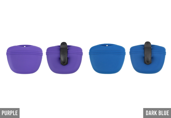 Portable Silicone Pet Treat Pouch - Available in Ten Colours & Option for Two-Pack