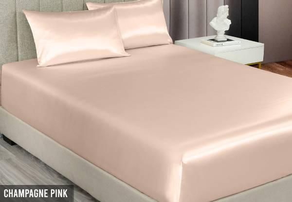 Royal Comfort Three-Piece Satin Sheet Set - Available in Six Colours & Two Sizes