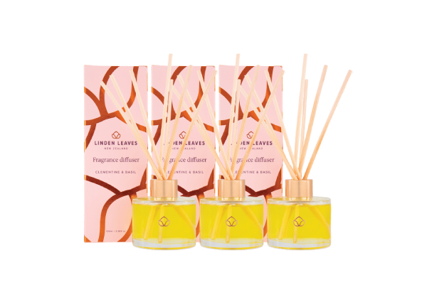 Three-Pack Linden Leaves Clementine & Basil Fragrance Diffuser