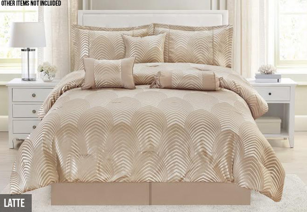 Seven-Piece Jacquard Comforter Sets - Two Sizes & Two Colours Available