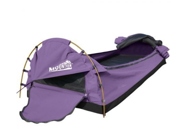 Mountview Double Swag Camping Canvas Dome Tent with Mattress - Two Colours Available