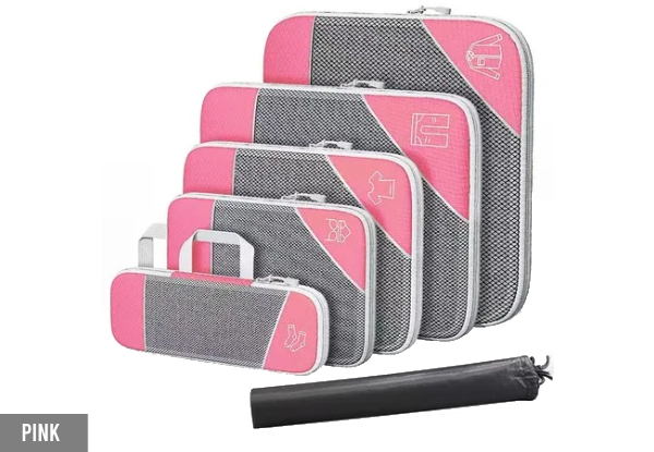 Six-Piece Compression Travel Organiser - Available in Eight Colours