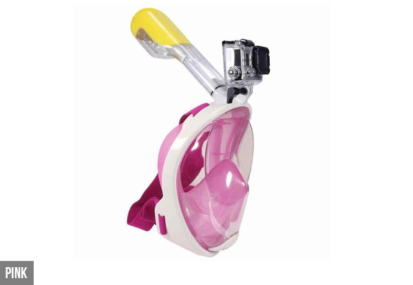 Full-Face Snorkelling Mask - Three Colours & Two Sizes Available with Option to incl. Underwater Camera