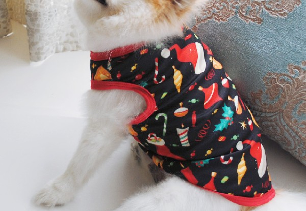 Pet Christmas Vest - Five Colours & Four Sizes Available