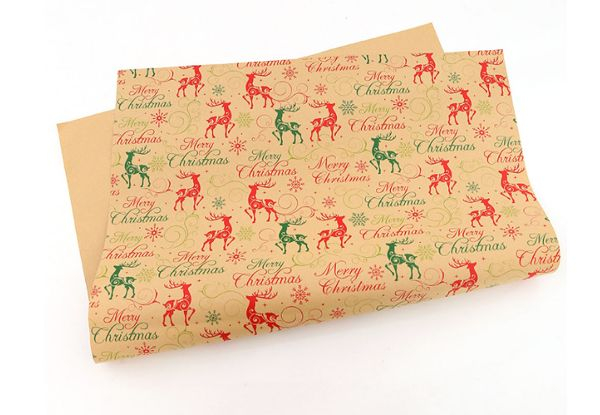 Six-Piece Christmas Wrapping Paper Rolls with Tags & Jute String - Option for Two-Set