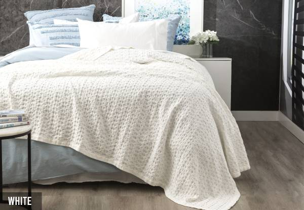 Lexico Waffle Cotton Blanket - Available in Four Colours & Three Sizes