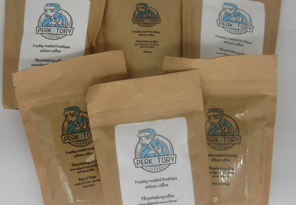 Six-Pack of Coffee Grind or Beans in a Themed Bag - Two Options Available with Free Delivery
