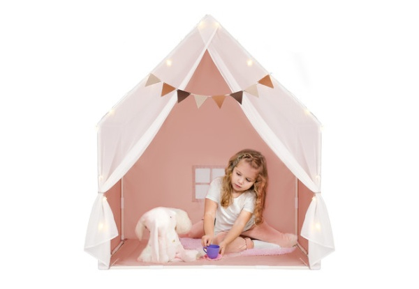 Kids Playhouse Play Tent Castle with Mat & Starlights - Two Options Available