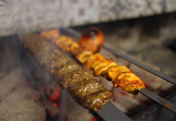 Two Kebab Skewers & Naan Bread Per Person for Two People - Option for Two Kebab Skewers & Naan Bread Per Person for Four People