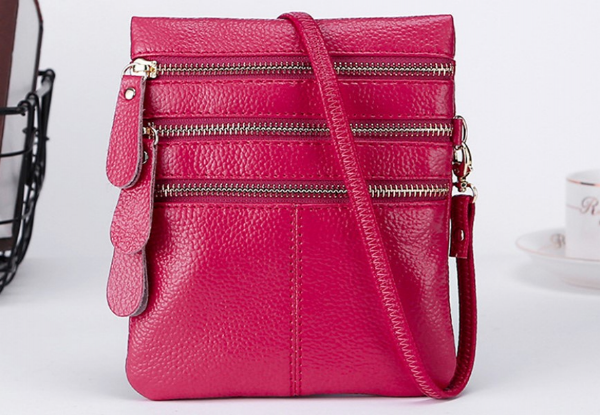 Leather Cross Shoulder Bag - Six Colours Available with Free Delivery