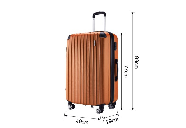 Three-Piece Orange Luggage Suitcase Set