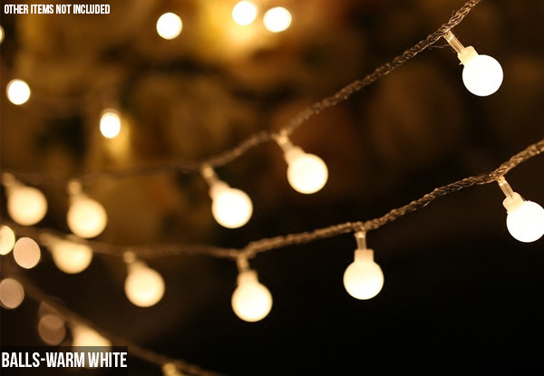 40 LED Star String Lights - Option for 40 LED Snow Flake String Lights & 30/40 LED Balls
