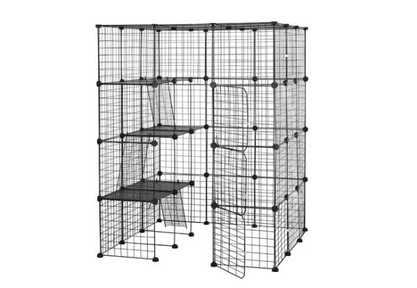 Four-Tier DIY Metal Cat Enclosure Cage