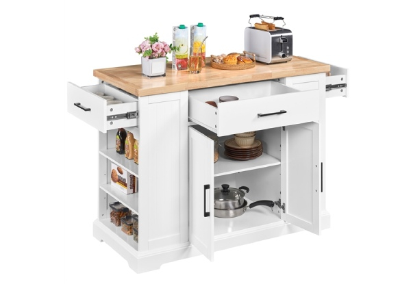 Kitchen Island Cart with Wood Top