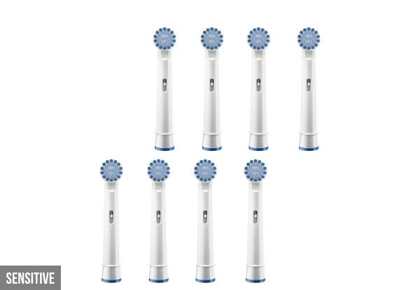 Eight-Pack Brush Heads Compatible with Oral B - Three Options Available