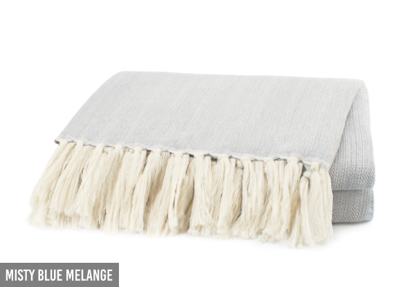 Canningvale Large Lino Cotton Throw - Five Colours Available with Free Delivery