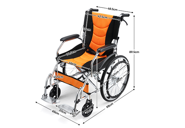 20-Inch Portable Folding Mobility Wheelchair with Four Brakes