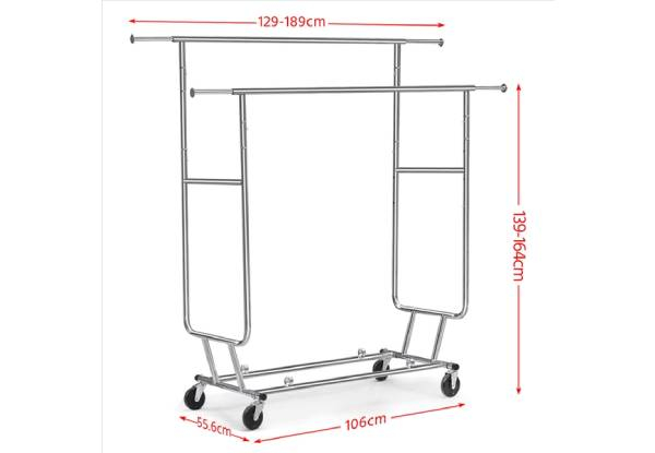 Heavy-Duty Industrial Double Rail Clothes Rack