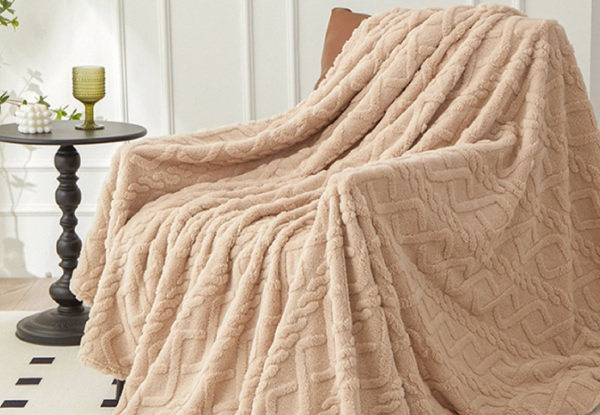 Sherpa Throw Blanket - Available in Four Colours, Four Sizes & Option for Two-Pack