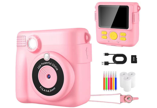 Kids Instant Print Camera Incl. 32GB Card - Three Colours Available