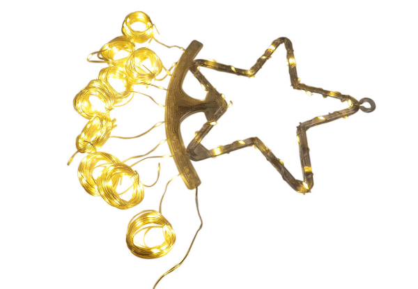 Christmas Solar Topper Star String Light - Available in Three Colours