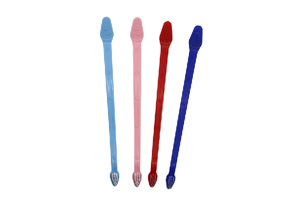 Four Pack Of Double-Headed Toothbrush for Pets - Four Colours Available & Option for Eight Pack