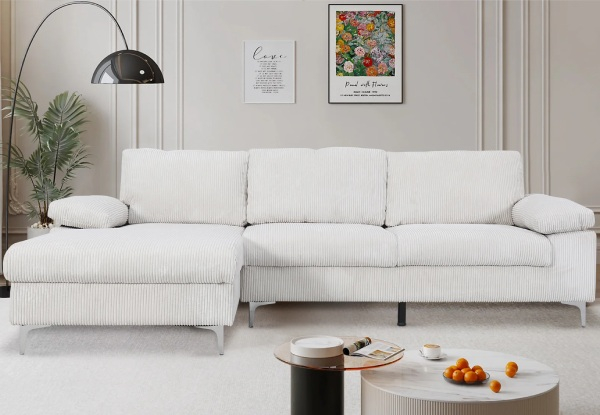 Kaveah Corduroy Sectional Sofa - Four Colours Available