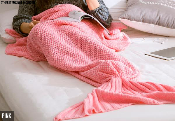 Knitted Mermaid Tail Blanket - Six Colours Available