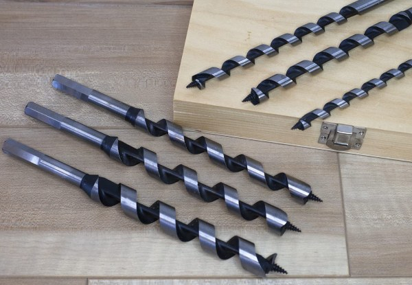 Six-Piece Auger Drill Bit Set for Woodworking