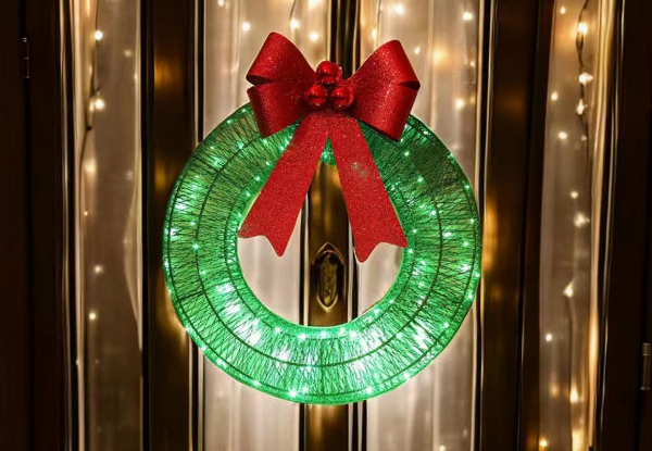 LED Christmas Wreath Decor - Two Colours Available