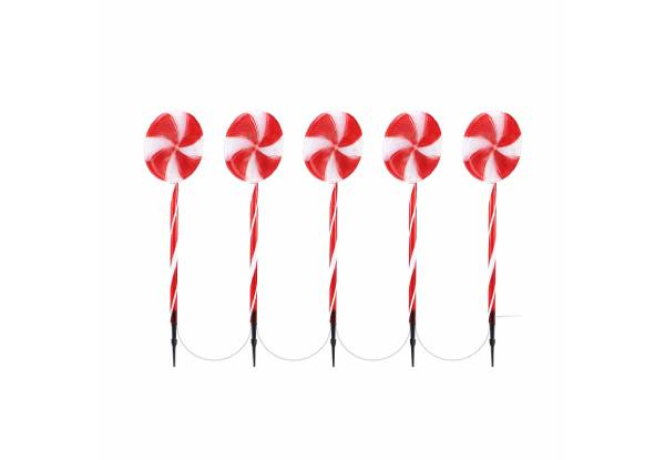 Five-Piece Candy Cane Christmas Light