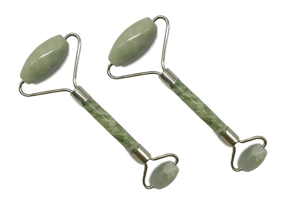 Two-Pack of Jade Face Massage Rollers with Free Delivery - Option for a Four-Pack Available