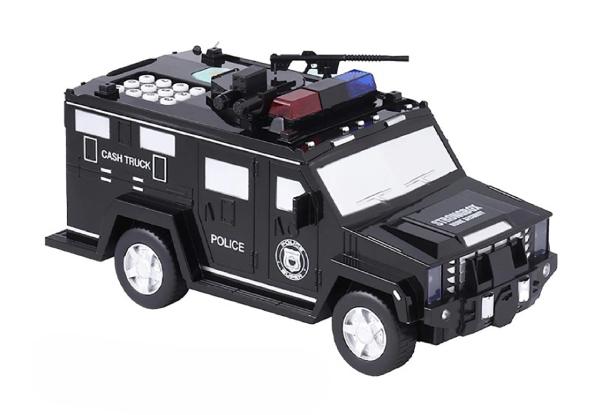 Kid's Armored Car Money Piggy Bank with Light - Two Colours Available