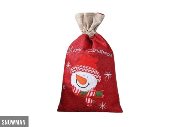 Christmas Linen Candy Bag - Two Designs Available & Option for Two-Pack