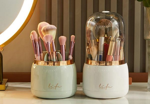 Rotating Makeup Brush Storage Organiser - Four Colours Available