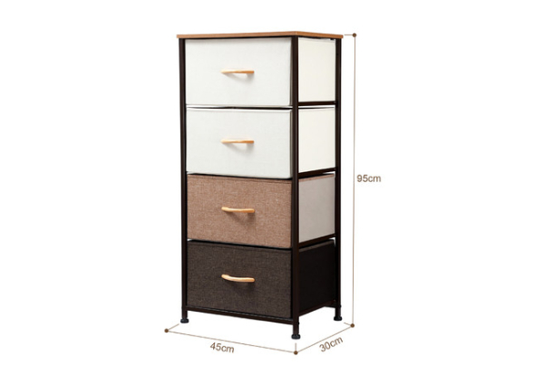 Four-Drawer Fabric Dresser Storage Unit