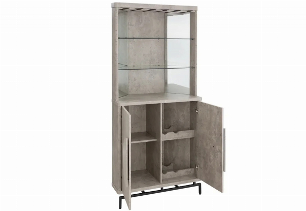 Wine Cabinet with Half-Moon Handles - Available in Two Colours