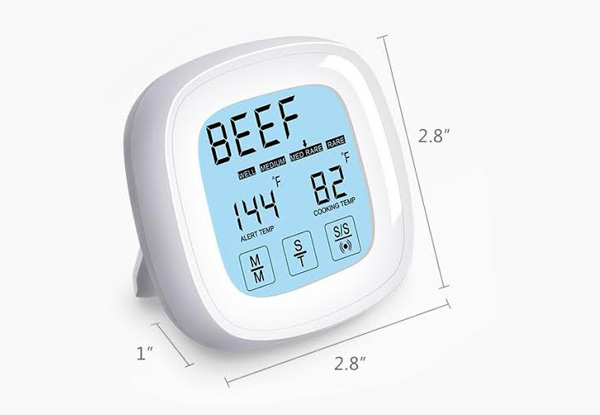 Digital Touch Screen Meat Thermometer incl. Stainless Steel Probe