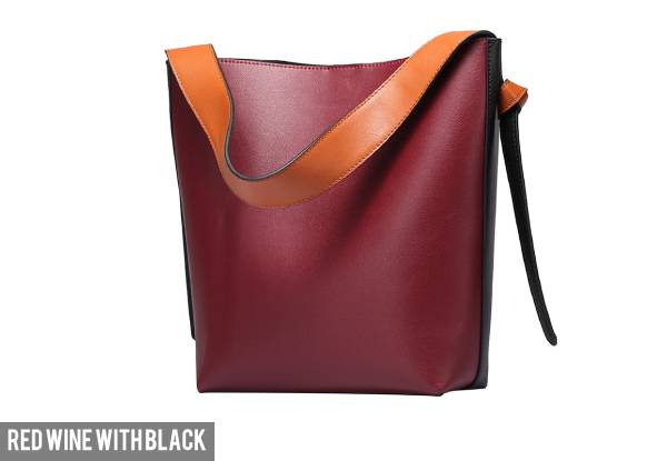 Two-Tone Leather Handbag - Four Styles Available
