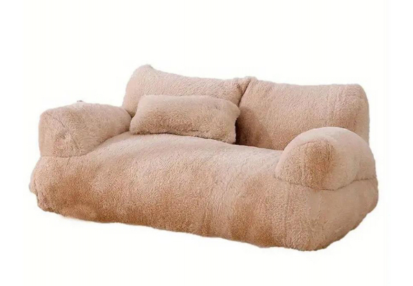 Pet Fluffy Couch Bed - Available in Two Colours & Three Sizes