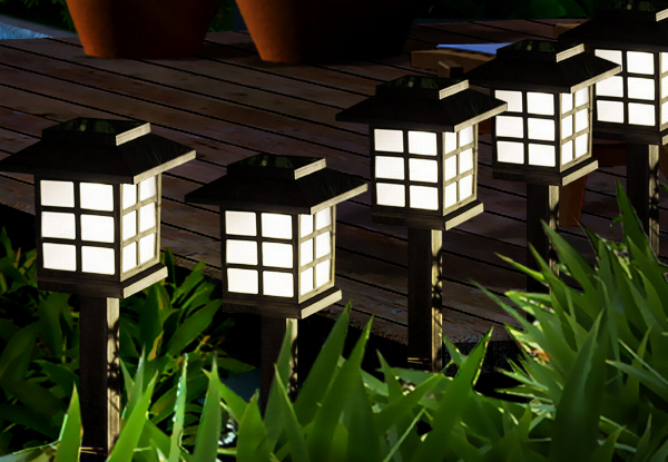 Six-Pack Emitto Solar LED Lawn Light - Option for 12-Pack