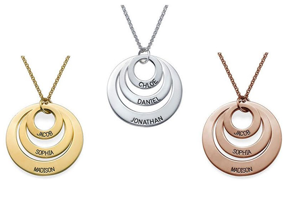 Personalised Disc Name Necklace - Three Colours Available