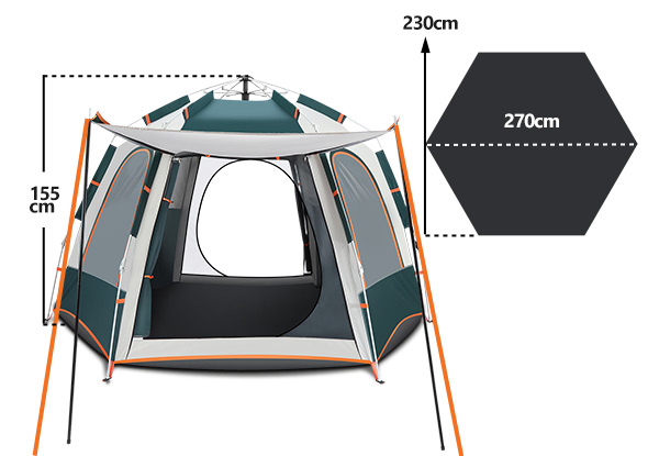 Five-Person Instant Pop-Up Camping Tent - Two Styles Available