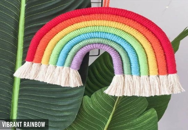 Macrame Rainbow Wall Hanging Decor Range - Six Colours Available